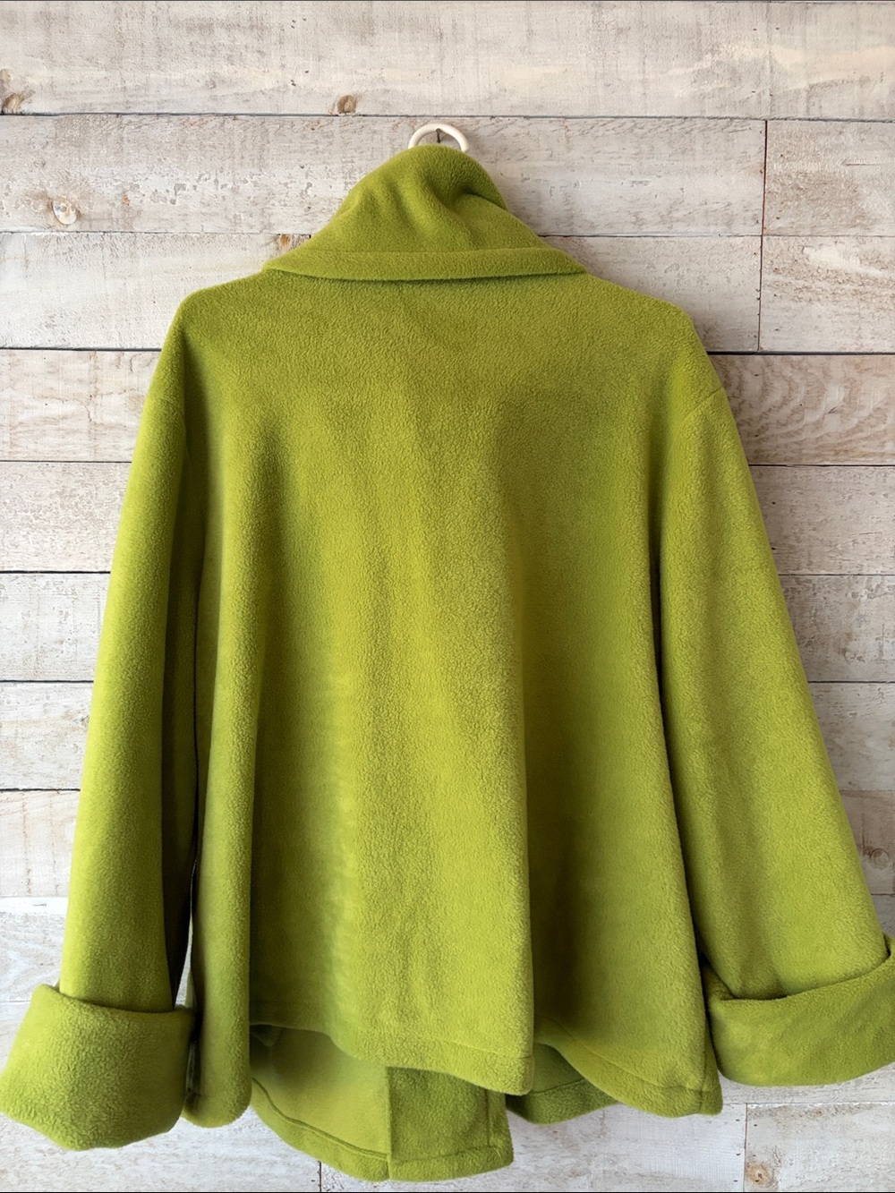Cotton Country by Parkhurst chartreuse fleece oversized jacket - Picture 3 of 5